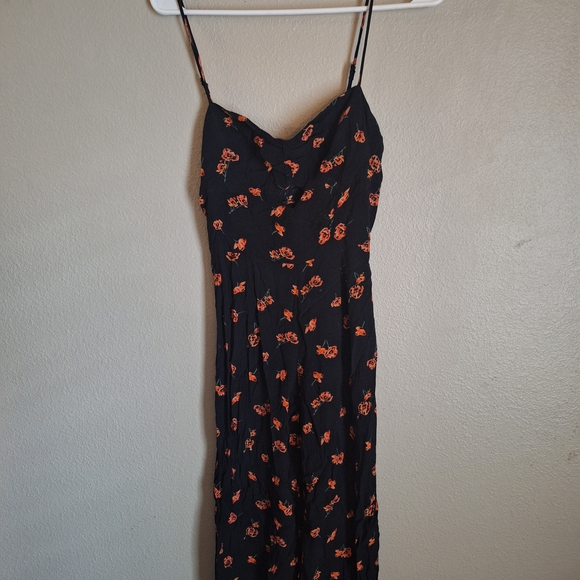 Blue Life Floral Black and Orange Pants Suit Sz S - Picture 1 of 3